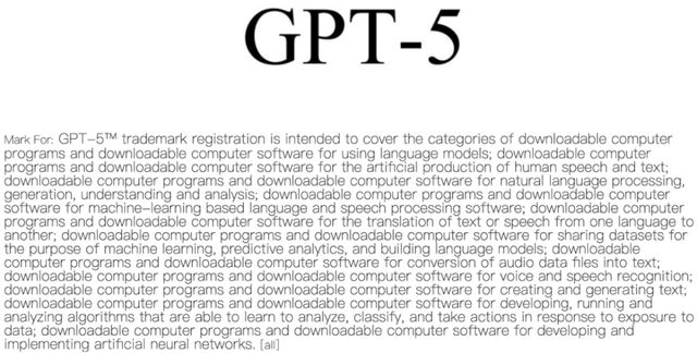 OpenAI 申请注册 GPT- 5 商标：已在开发计划内？